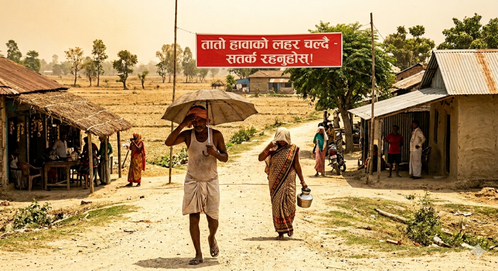 तातो हावाको लहर जोखिम बढ्दै, तराईका २१ जिल्ला उच्च सतर्कतामा